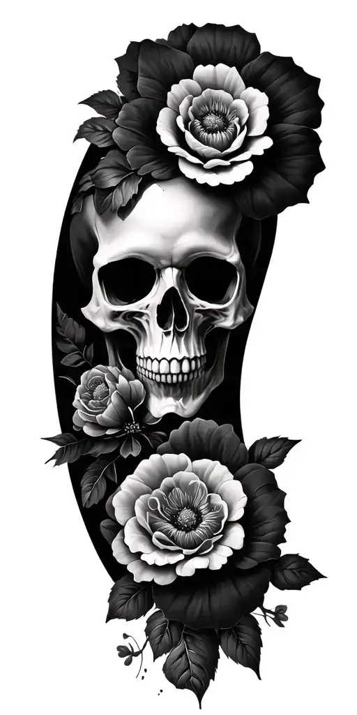 Skull And Flowers