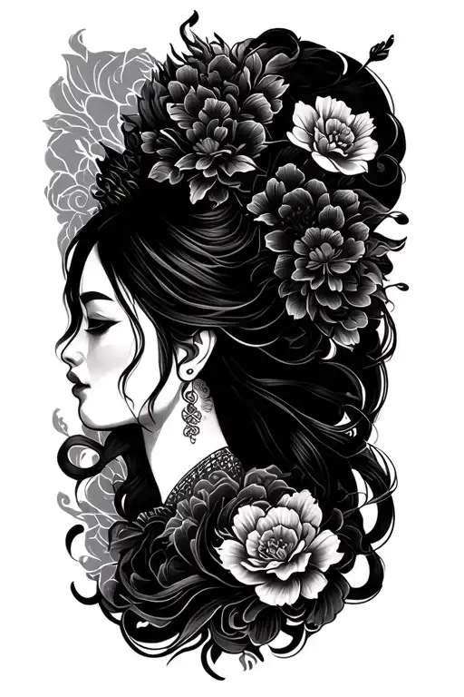 Asian Sleeve Tattoo Design