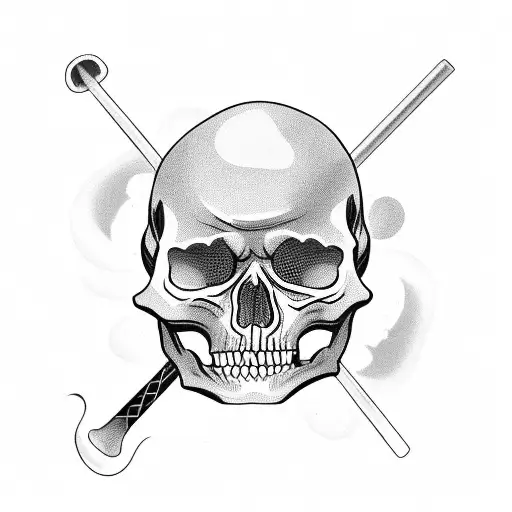 Old School Gangster Skeleton Playing Pool In A Pool Hall In Hell