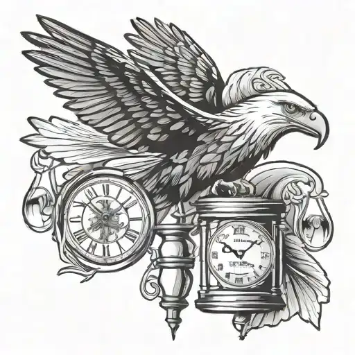 Eagle Flying A Hour Glass
