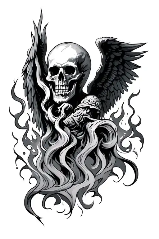 Angels And Skulls Demons Hell Fire