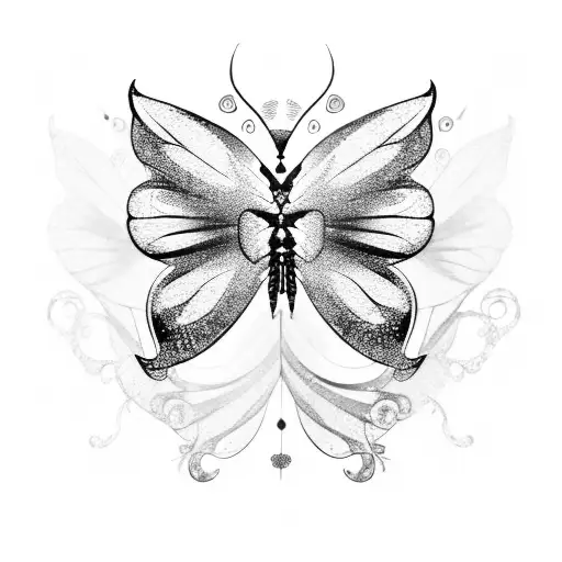 Butterfly Fairy Wings Swirly With Stars