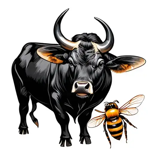 Bull And A Honey Bee