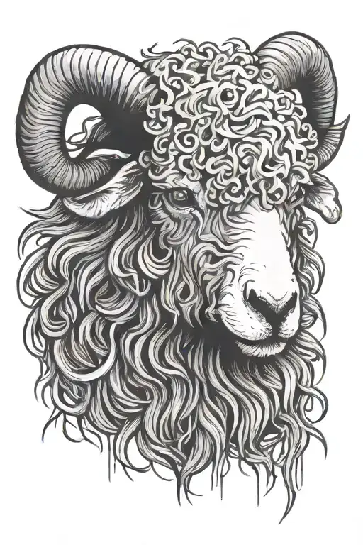 Black Sheep Made Of Scribble Lines