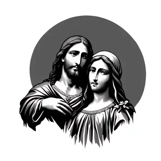 Jesus And Mary Holding