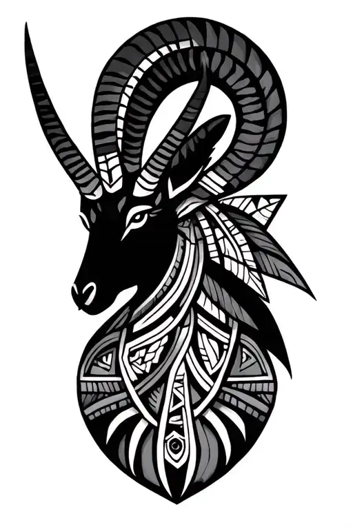 Aztec Geometric Capricorn