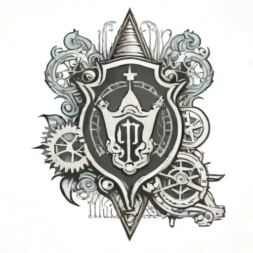 Olympique De Marseille Football Club Symbol With Hearth And Steampunk Theme