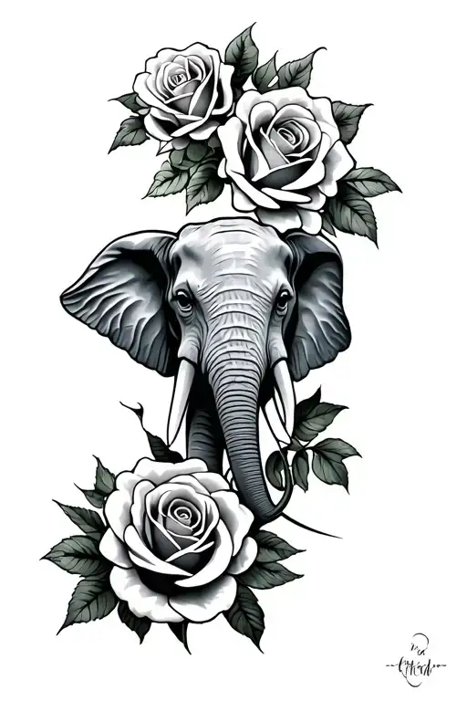 Roses And Elephant Head