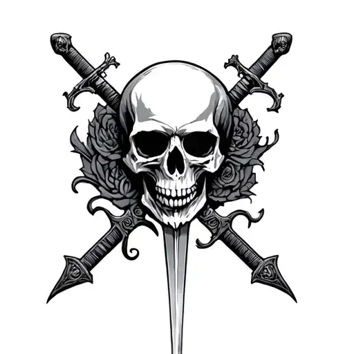Skull And Sword Surrounded