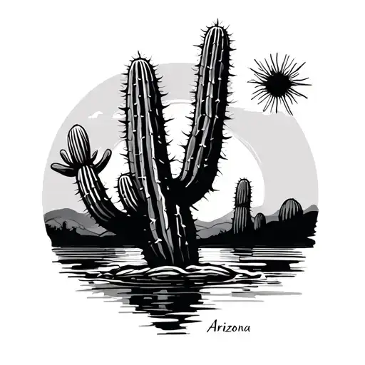 Arizona Salt River Cactus Sunset