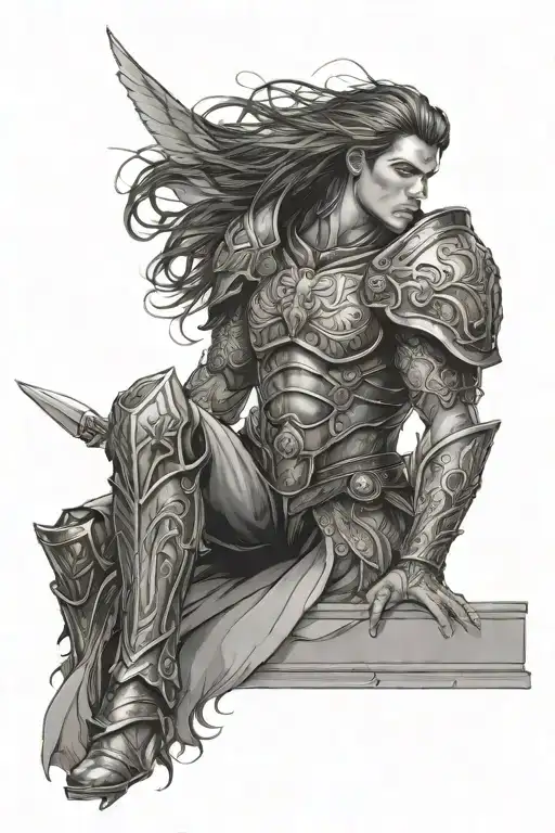 Arch Angel Man Long Hair Armor