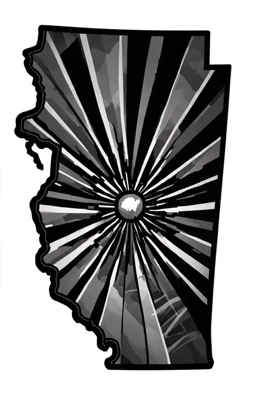 Arizona State Outline With California Outline