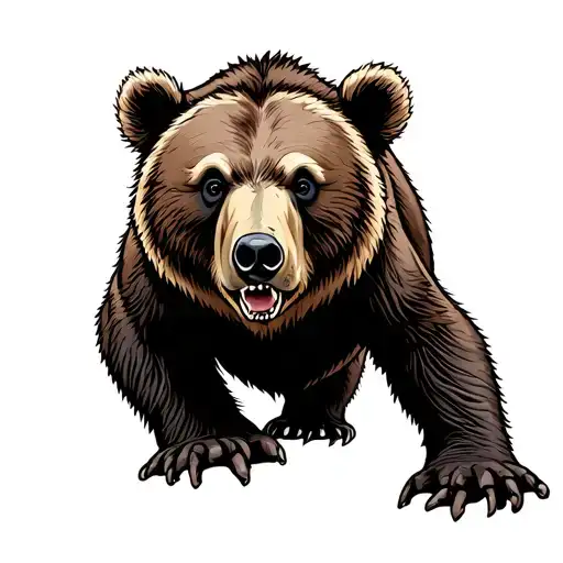 American Traditional Brown Bear Crawling