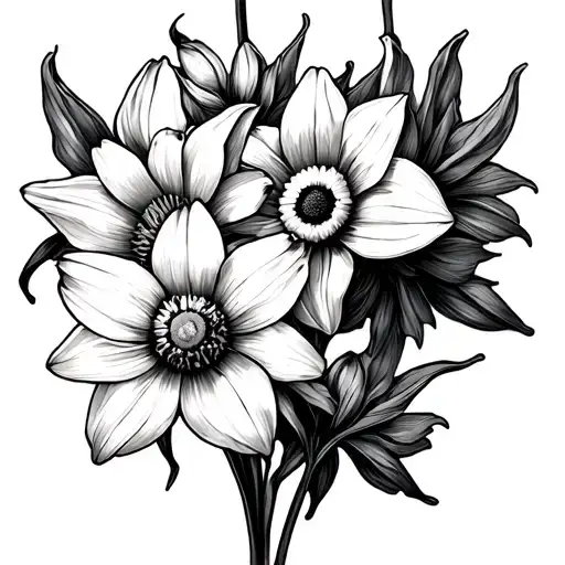 Daffodil And Jonquil Sweer Pea And Daisy