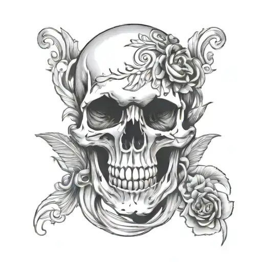 Neck Tattoo 99 Skull