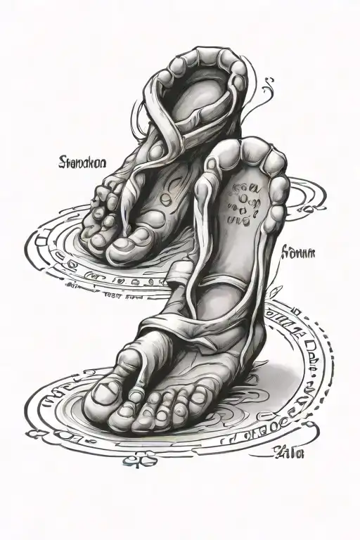 Baby Foot Prints With Names And Dates In Roman Numerals