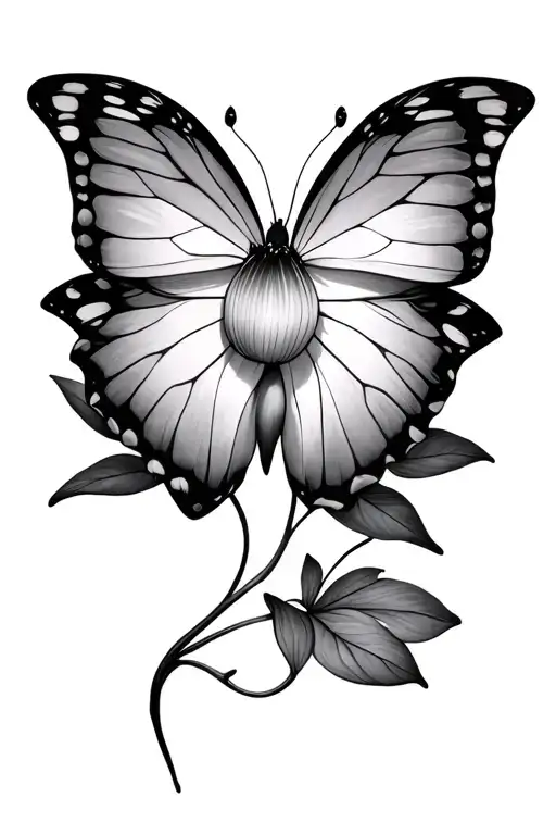 Butterfly Lotus Flower That Fit In Between A Female Chest