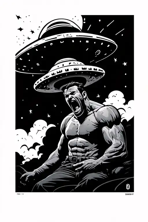 Man Getting Abducted By A Ufo