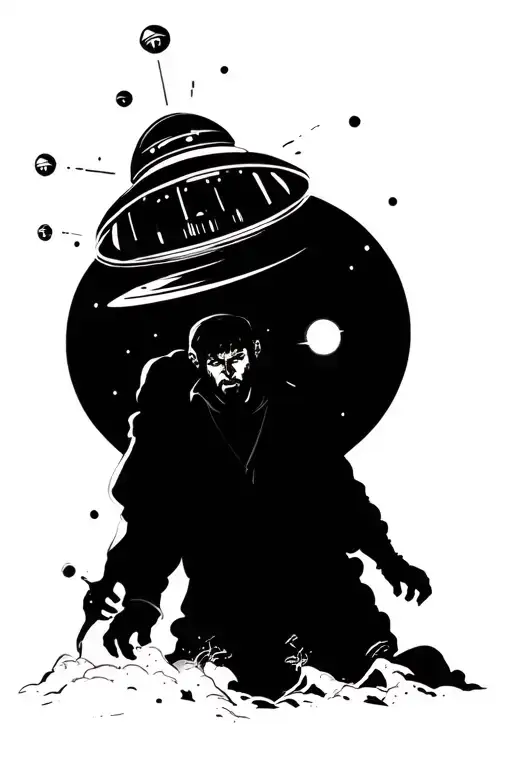 Man Getting Abducted By A Ufo Beaming