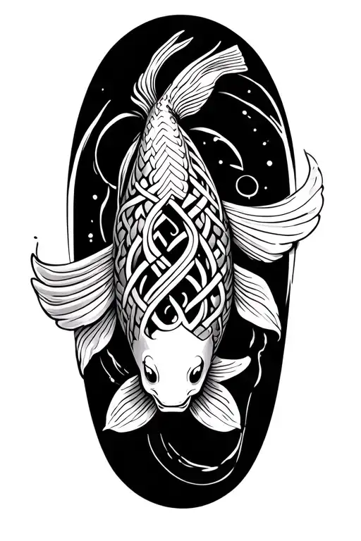 Koi Fish Celtic Knotwork Design Incorporating