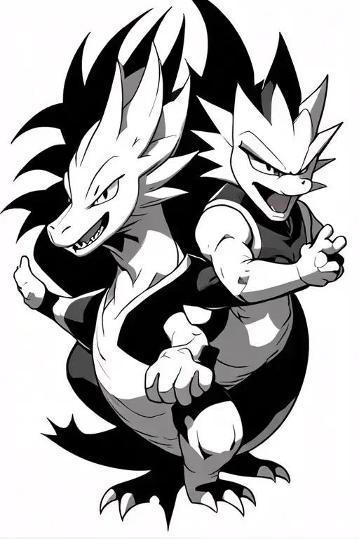 Goku And Charizard Japanese Style