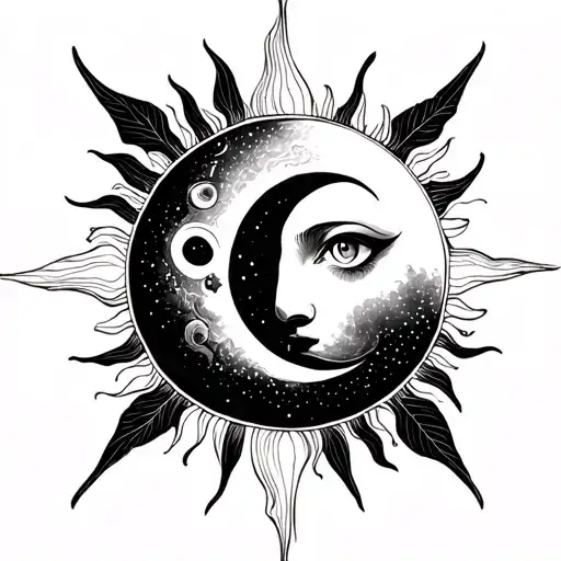 Sun And Moon Merging Together