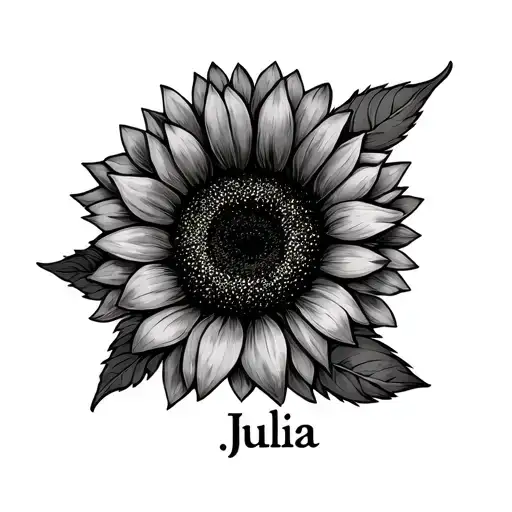 Name Julia With A Sunflower