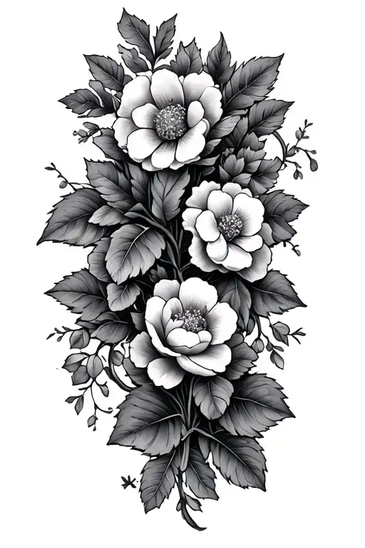 Vine With Flowers Around Arm Sleeve