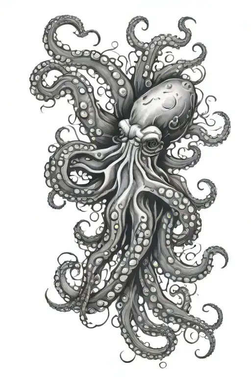 Octopus With Tenticles Full Sleeve