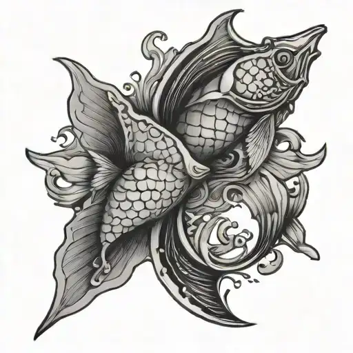 Pisces Symbol Combined