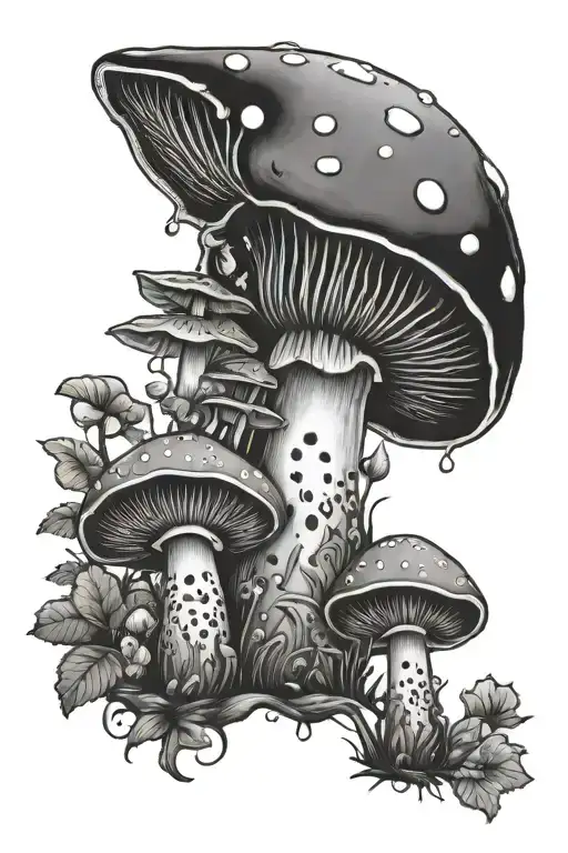 Black Amanita Muscaria Mushroom
