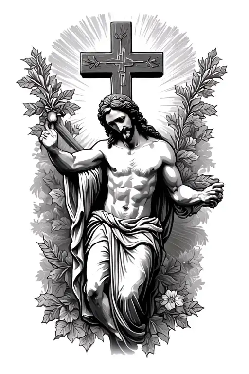 Jesus Carry Cross Merry Background Black Grey