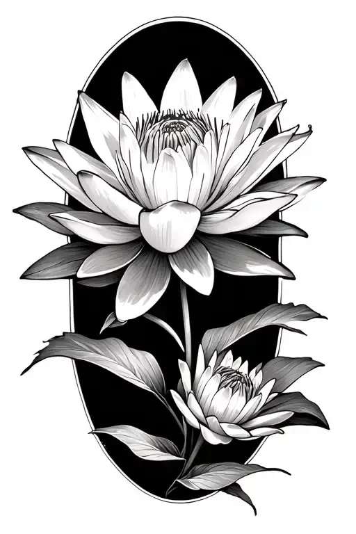 Water Lily And Marigold Flowers