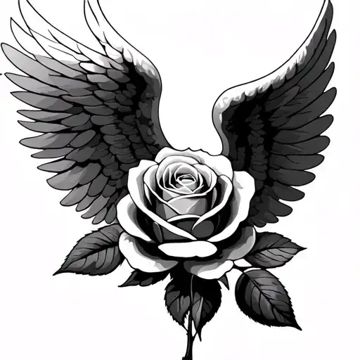 Rose With Angel Wings