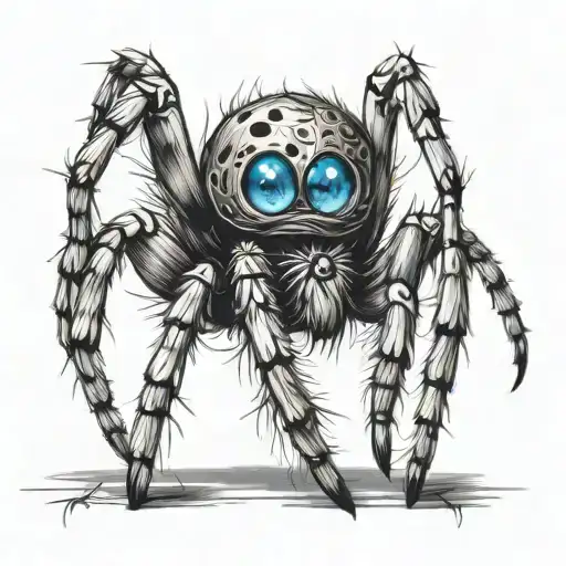 Spider With Bright Blue Eyes