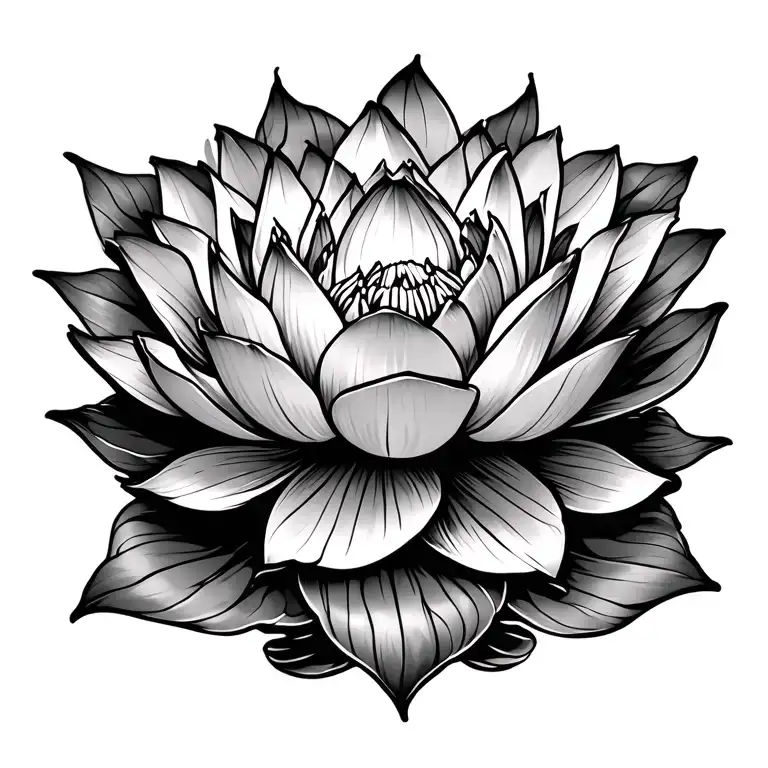 Neo Traditional Lotus Flower Surrounded