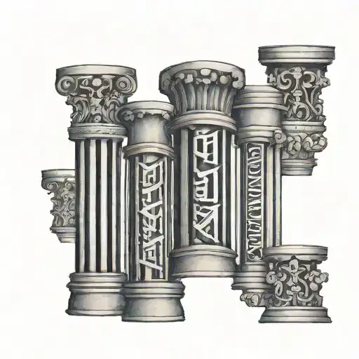 Pillars Roman Numerals And Latin Wording