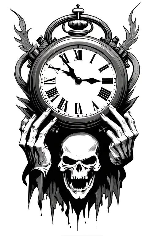 Reaper Holding Clock