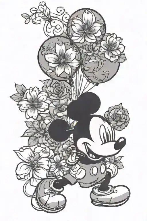Floral Mickey Balloon