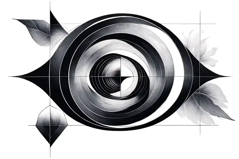 Fine Line Geometrical Pohotograpgy Golden Ratio Symbol Morphing