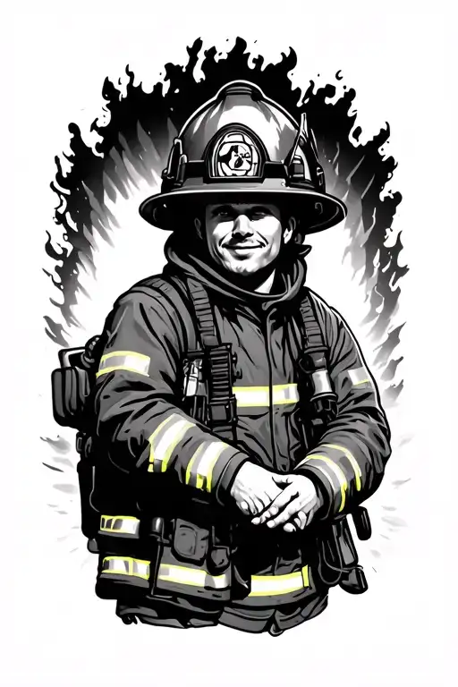 Firefighter Holding Hands