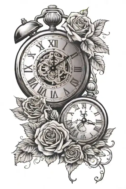 Football And A Clock With Roses And The Word Talton Written Out
