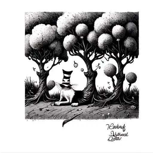 Cat In The Hat Laying Un Truffula Trees