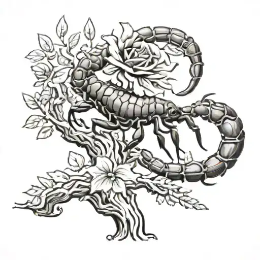 Scorpion In Tree And Life