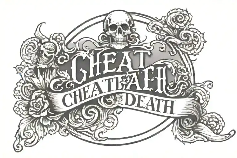 Cheat Death Written In A Half Circle
