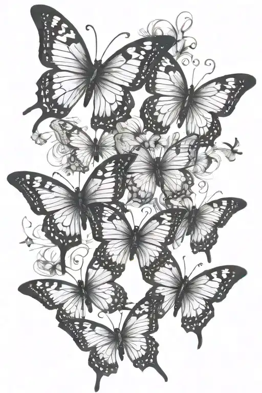 Goth Butterflys Flying