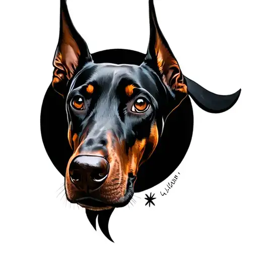 Floppy Doberman Ears And A Luna Moon