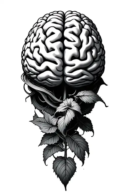 Vinez Growing From A Brain Intertwined