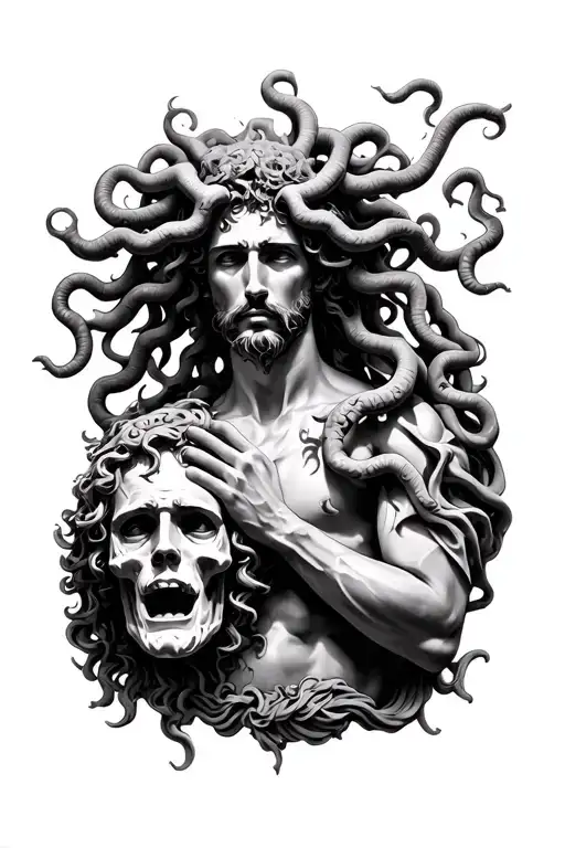 Medusa Holding Decapitated Head Of Poseidon