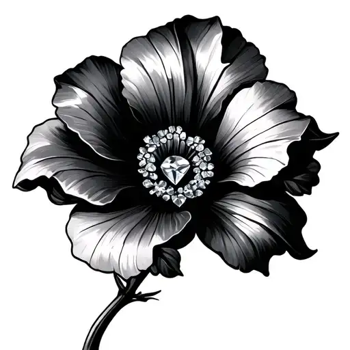 Sweet Pea Flower With Diamond